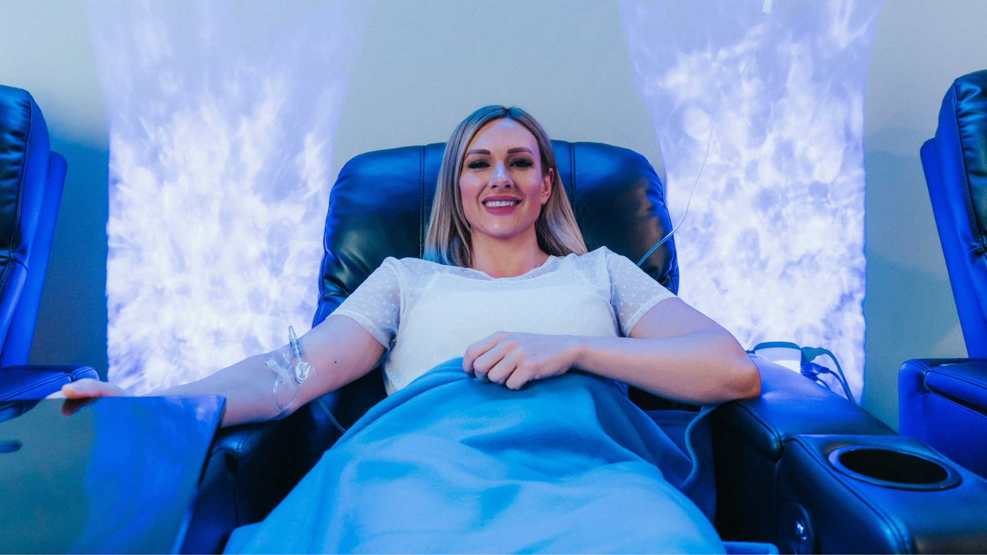 IV infusion therapy session with vitamin drip